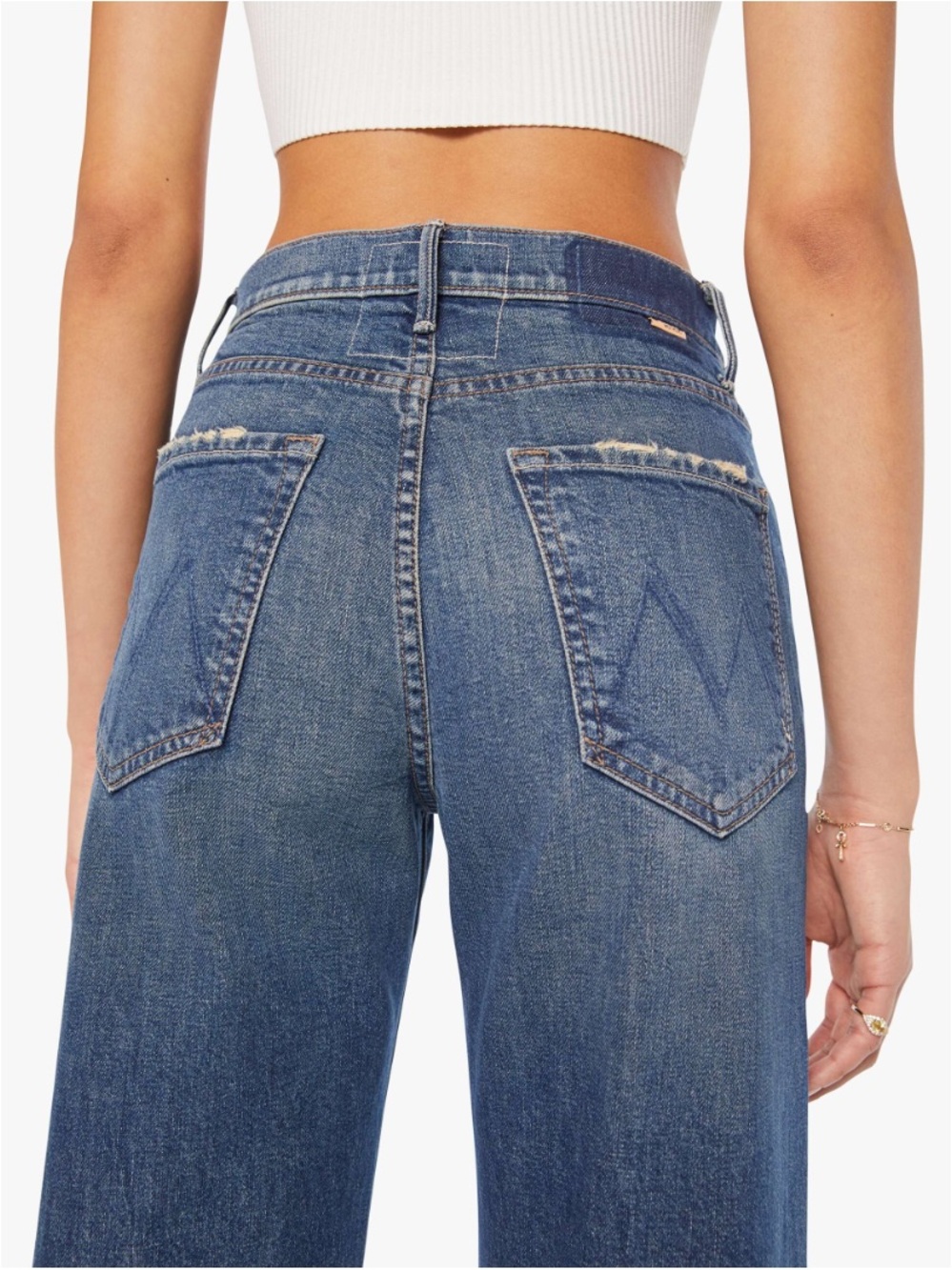 Mother Superior The Lasso Sneak High Waist Wide Leg Jeans Size 31 - Picture 3 of 6